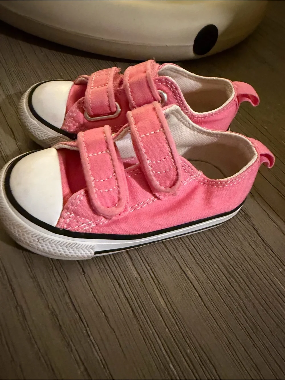 Converse Kids Pink Canvas Velcro Sneakers